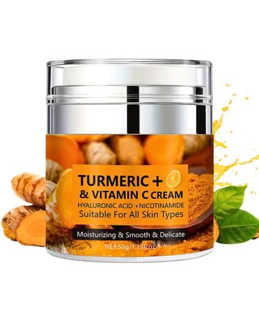 Vitamin C + Turmeric Face Cream Vitamin C Face Moisturiser Anti Aging Face Cream Brightening Night & Day Cream Dark Spot Remover for Face & Body Moisturizing & Smooth & Delicate Skin