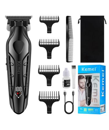 KEMEI 2269 Hair Clippers Men Professional T Blade Zero Gap Trimmer Electric Barber Trimmer Cordless Hair Clippers Rechargeable Beard Trimmer with LED Display