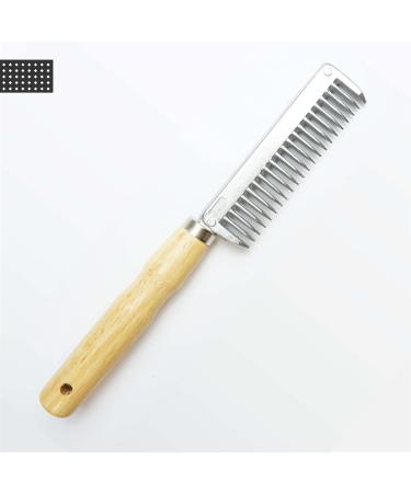 Mane Comb for Horse Donkey Made of Metal with Sturdy Wooden Handle (Wooden Handle)