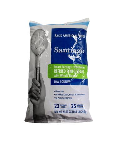 Santiago Low Sodium Dehydrated Vegetarian Refried Beans with Whole Beans, 1.64 Pound Bag