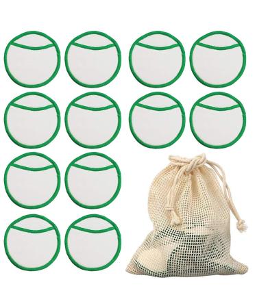Make Up Remover Pads JUSTDOLIFE 12PCS Makeup Remover Pad 3-Layer Washable Cotton Rounds Makeup Removal Pad
