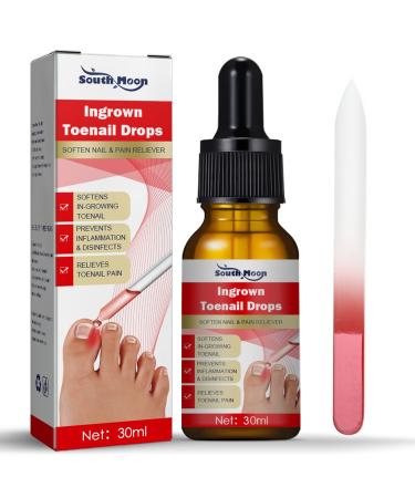 Ingrowth Toenail Correction Treatment Oil Ingrown Toenail Treatment Kit Correction Ingrown Toenail Drops Cuticle Nail Oil Nail Fungal Treatment for Ingrown Toenail with Glass Nail File 10ml+Nail File