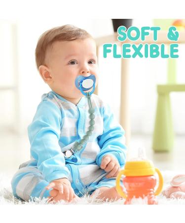 COZYPANDA Silicone Pacifier Clip - BPA Free Teething Beads Design for Baby Boy/Girl - Pack of 3 - Keep Pacifiers, Teethers, and Toys in Place - Buy Online on SooperMarket.com