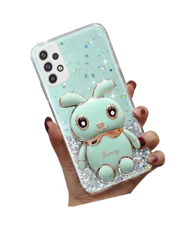 Tivenfezk Nadoli for Samsung Galaxy A33 5G Hase Hidden Stand Shell caricature glitter rabbits stand soft silicone bling cell phone case.