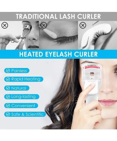 Heated Rechargeable Electric Eyelash Curler with Silicone Pad - Professional Long-Lasting Lash Curler for Quick, Natural Results - Perfect Gift for Women - Buy Online on SooperMarket.com