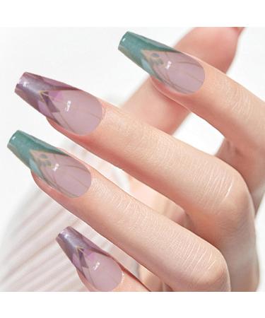 Lesunbak Press on False Nails Colorful Irregular False Nails Portable Women Press on Nails User Friendly Fake Nails for Dates Birthday Parties - Buy Online on SooperMarket.com