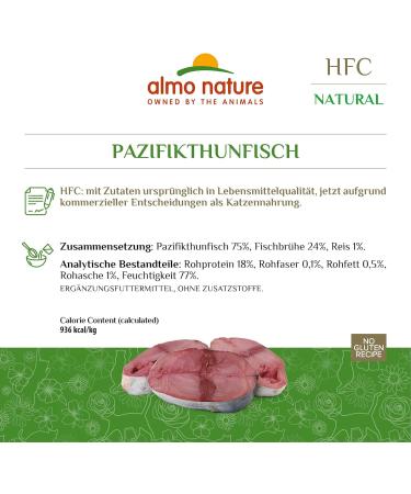Almo Nature HFC Natural Wet Cat Food - Pacific Tuna 24-Pack (24 x 70g) - Premium Cat Nutrition - Buy Online on SooperMarket.com