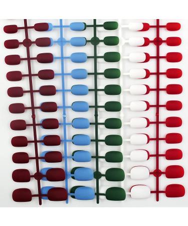 240pc Kids Short Square Matte Press on Nails 10 Colors Colored Artificial Fingernails for Women, Girls, Kids - Manicure Design Decor (Short Round) - Buy Online on SooperMarket.com