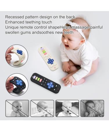 Remote Control Silicone Bathing Toy Set for Babies | Teething Aid & Gum Soothing Toys (2-Pack) - Black & White - Buy Online on SooperMarket.com