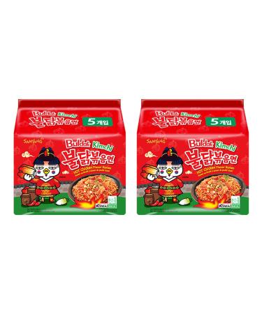 Samyang Kimchi Flavour Hot Chicken Noodle Ramen (Pack of 10) by CNMART