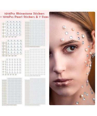 2032 Piece Self Adhesive Hair Gems, Pearls & Jewels Stickers - 7 Sizes for Makeup, Crafts & Home Decor - Buy Online on SooperMarket.com