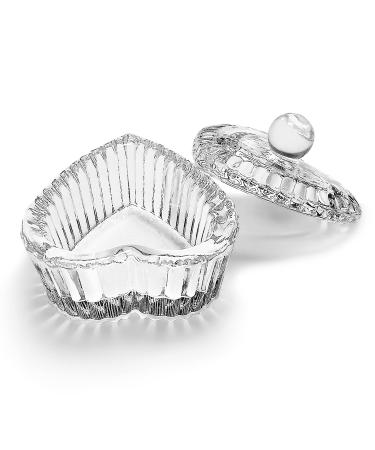 Sweet Heart Crystal Clear Acrylic Liquid Powder Glass Dappen Dish Glass Cup w Cap Lid Bowl for Acrylic Nail Art Transparent Kit  HJ-NAPB018(Clear) HJ-NAPB018-Sweet Heart