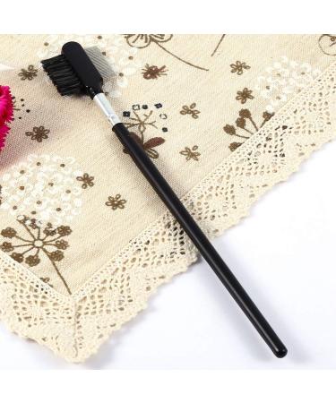 Double Head Eyelash Eyebrow Brush - 2 in 1 Metal Comb & Wood Handle for Ultimate Makeup Grooming - Buy Online on SooperMarket.com