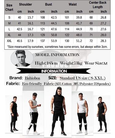 Babioboa Men's Sleeveless Workout Hooded Tank Top - Black, Medium - Buy Online on SooperMarket.com