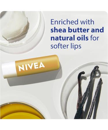 NIVEA Vanilla Buttercream Lip Balm | Made with Jojoba Oil & Shea Butter | Keeps lips moisturized for 24H | 2 x 4.8g tubes - Buy Online on SooperMarket.com