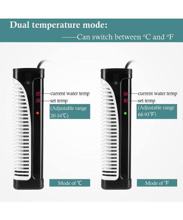 HITOP 300W/500W Digital Aquarium Heater | Submersible Heater with Temperature Display and External Controller for Fish Tank up to 150 Gallon - Buy Online on SooperMarket.com