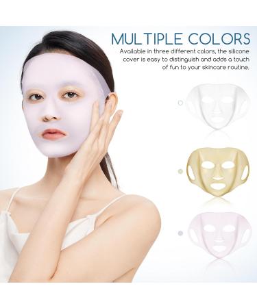 FRCOLOR Silicone Face Masks - Reusable Moisturizing Mask Sheet for Skincare | 3 Pcs Beauty Tool for Women & Girls - Buy Online on SooperMarket.com