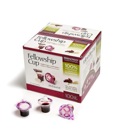 Broadman Church Supplies Pre-filled Communion Fellowship Cup Juice and Wafer Set 100 Count