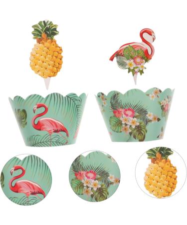 Alipis 24pcs Hawaii Cupcake Wrappers Hawaii Cupcake Toppers Hawaiian Cake Picks Birthday Cupcake Toppers Hawaiian Decor Hawaii Cake Pick Tropical Wedding Decor Leaves Paper Tray - Buy Online on SooperMarket.com