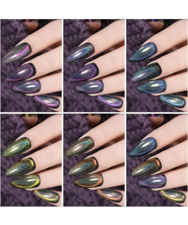 MIZHSE 2-IN-1 Holographic 9D Cat Eye Gel Nail Polish Holo Cat Eye Gel Polish Laser Nail Polish Gel Galaxy Chameleon Magnetic Gel Soak Off UV Gel with Magnet Stick and Black Gel Nail Art - Buy Online on SooperMarket.com