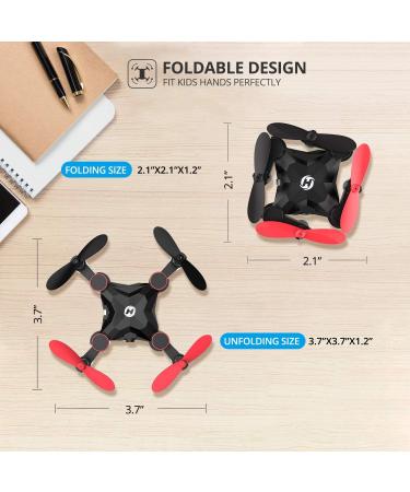 Holy Stone HS190 Foldable Mini Nano RC Drone for Kids - Portable Pocket Quadcopter with Altitude Hold, 3D Flips, Headless Mode - Easy to Fly for Beginners - Black - Buy Online on SooperMarket.com