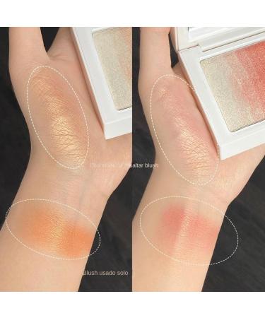 Blush Highlight Integrated Repair Plate Good Complexion Three-Dimensional face Repair Powder Rouge Vitality Orange 1 - Buy Online on SooperMarket.com
