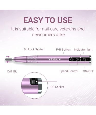MelodySusie Cordless Nail Drill - Rechargeable Electric Efile Kit for Acrylic Gel Nails - Purple - Buy Online on SooperMarket.com