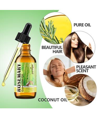 Rosemary Essential Oil for Hair Growth & Skin Care (2 Fl Oz) - Stimulates Growth, Nourishes Scalp, Improves Circulation - Hair Loss Treatment - Buy Online on SooperMarket.com