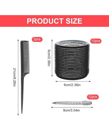 Curlers Large Curls Set - 26 Piece Self-Adhesive Rollers & Clips for Heatless Styling - Ideal for Long, Medium, Short Hair - Buy Online on SooperMarket.com