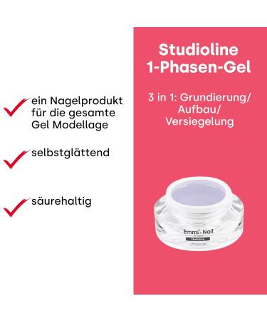 Emmi Nail Studioline 1-Phase Gel | LED UV All-in-One Gel | Vegan Self-Smoothing Primer Structure & Sealing | 15ml - Perfect for International Shipping - Buy Online on SooperMarket.com