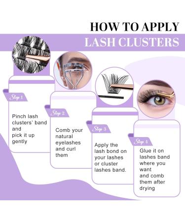 208 PCS Cluster and Individual Lash Extensions B02 Kit | D Curl Volume Wispy Soft False Lashes - 8-16mm | Comfortable Band | DIY Lash Clusters | 1 Pack - Buy Online on SooperMarket.com
