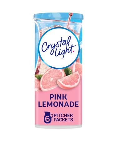 Crystal Light Sugar-Free Pink Lemonade Naturally Flavored Powdered Drink Mix 6 Count Pitcher Packets