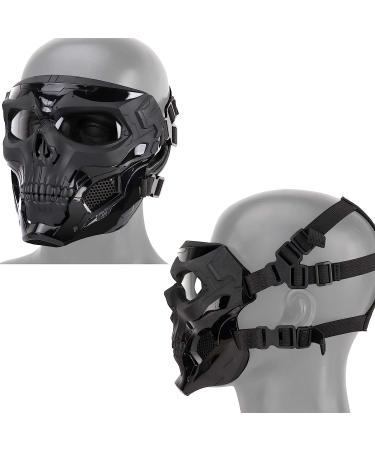 Airsoft Full Face Tactical Paintball Mask - Clear Lens for Halloween, Cosplay & CS Games - Buy Online on SooperMarket.com