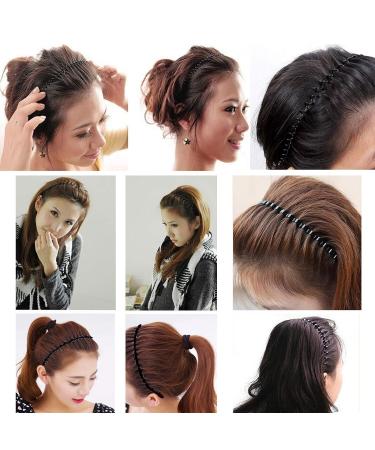 Timoo 5 PCS Metal Spring Wavy Hairband Hair Hoop - Fashionable Headwear for Men & Women - Black - Buy Online on SooperMarket.com
