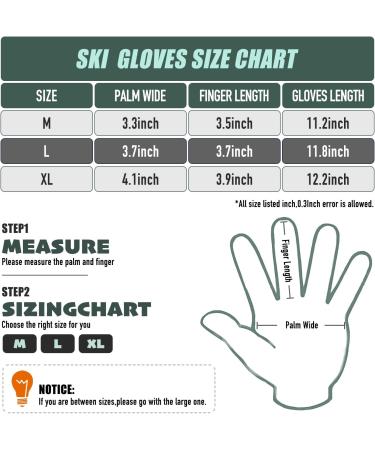 Winter Ski Gloves - Jogoo 3M Thinsulate Snowboard Gloves for Men and Women | Touchscreen, Waterproof & Windproof with Pocket | Large Size - Buy Online on SooperMarket.com