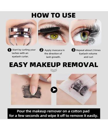 Hardcore Brushless Mascara Curling Mascara Set Waterproof Long-Lasting Non-Falling Non-Clumping Mascara Ultra-Slim Metallic Mascara for Charming Eye Makeup Black+black - Buy Online on SooperMarket.com