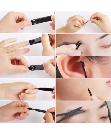 10-Part Manicure & Pedicure Set - Nail Clipper Kit Scissors & Nail Care Essentials | Travel Beauty Kit (Black & White) - Shop Internationally! - Buy Online on SooperMarket.com