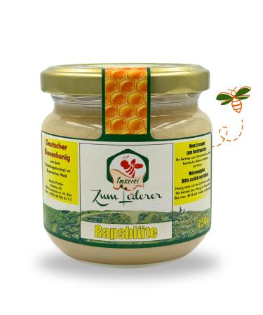 German rapeseed - honey sweet spread from the Familie Beekei Zum Lederer - 250 g honey from the nectar of Bavarian rapeseed blossoms - honey without additives directly from the beekeeper rapeseed 250 g (1 Pack)