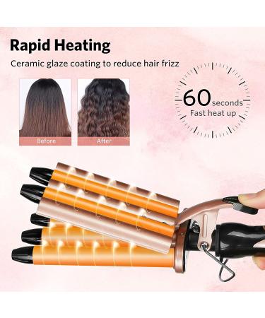 5 Barrel Curling Iron Wand Hair Waver - Ceramic Tourmaline, 0.6 Inch, Temperature Adjustable - Buy Online on SooperMarket.com