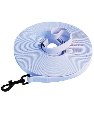 Tag trag leash for dogs drag line 5m/10m/15m/20m with handle and D-ring waterproof and easy to clean dog leash training line for small medium-sized dogs (light blue 10m) 10m light blue