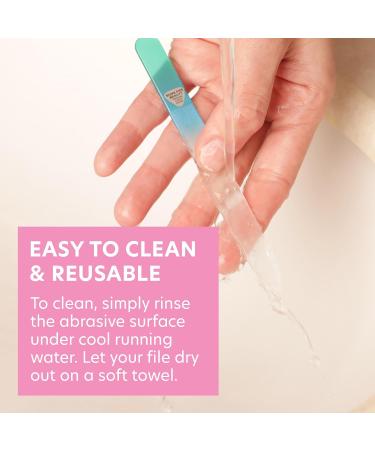 Premium Czech Glass Nail File with Case - Aqua - Smooth Finish Manicure Tool for Perfect Nails - 1 Count - Buy Online on SooperMarket.com