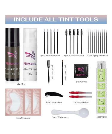 PERMANIA 2 IN 1 Brown Lash & Brow Color Kit | Fast 10 Mins Coloring for Eyebrows and Eyelashes - Buy Online on SooperMarket.com