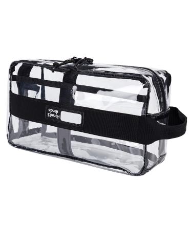 Rough Enough Clear Cosmetic Bags TSA Approved Toiletry Bag Clear Makeup Organizer Case with Zipper Pockets and Handle