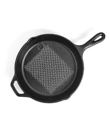 TOUGS Chainmail Scrubber Pot Cleaner with Safe Small Rings More Efficient 8x6 Inch 316 Grade Stainless Steel Dish Washer Square 8x6 Inch