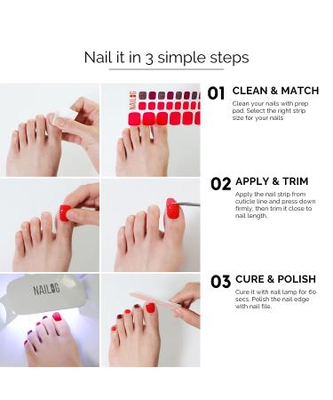 NAILOG Semi Cured Gel Nail Strips - 32 Long Lasting Yellow Sunday Park Toe Polish Stickers - Buy Online on SooperMarket.com