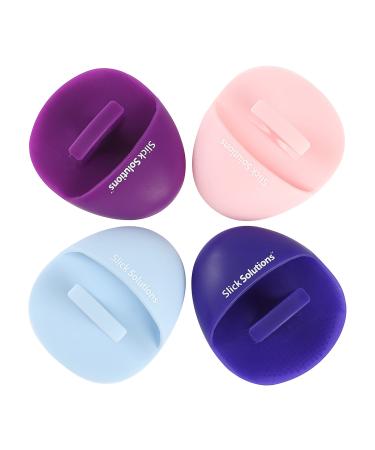 Slick- Silicone Facial Cleansing Brush, 4 Pack, Silicone Face Scrubber, Face Brush, Face Scrubber Exfoliator, Face Cleansing Brush, Exfoliating Brush, Face Wash Brush, Silicone Face Brush