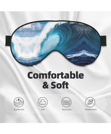 SSIMOO Big Sea Wave HD Soft Sleep Eye Mask | Breathable Travel Eye Patch for Women | Ideal for Relaxation & Comfort - Buy Online on SooperMarket.com