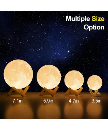 Balkwan 3D Moon Lamp - Dimmable USB Touch Lamp for Kids & Lovers | Ideal Birthday & Bedroom Romantic Gift (4.7 inch) - Buy Online on SooperMarket.com
