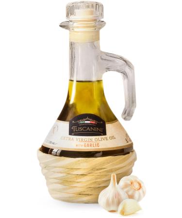 Tuscanini Garlic Infused Extra Virgin Olive Oil 250mL Imported from Italy Cold-Pressed Luxurious Taste All Natural Non GMO Upgrade Your Meals with Tuscanini EVOO