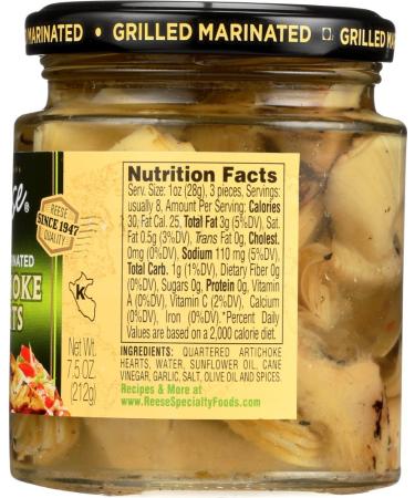 Reese Grilled Marinated Artichokes Hearts 7.5oz (Pack of 12) - Savory Grilled Artichoke Hearts - Buy Online on SooperMarket.com